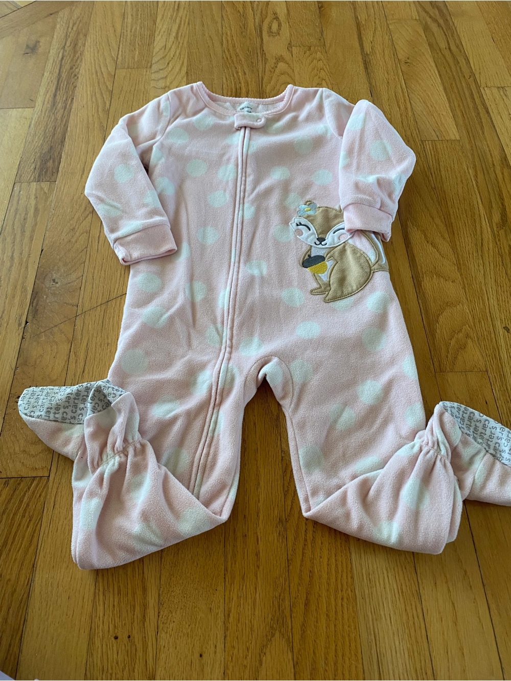 Squirrel Fleece Footie Pajamas